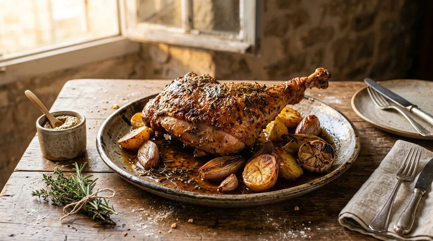 Cuisses de dinde à la moutarde au four